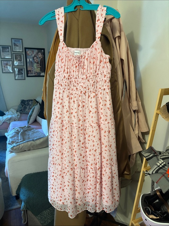 Sunday Best Dresses & Skirts - Sunday Best Aritzia Pink Floral Tiered Sundress
